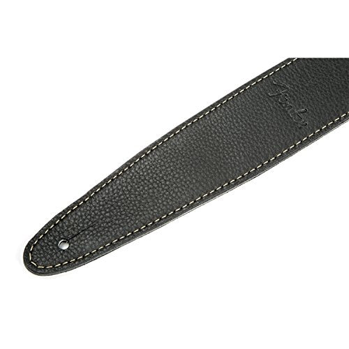 Genuine Fender Artisan Crafted Leather Adjustable Guitar Strap, 2" Wide, Black