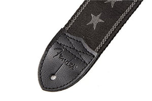 Genuine Fender 2" Wide, Nylon Adjustable Black Guitar Strap, Stars & Stripes