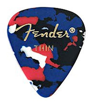 Fender 351 Classic Celluloid Guitar Picks - CONFETTI, THIN - 12-Pack (1 Dozen)