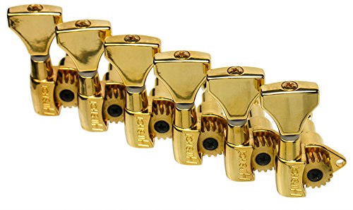 Hipshot GOLD 6-In-Line Non-Staggered Open-Gear Guitar Machines Tuners w/ UMP Kit