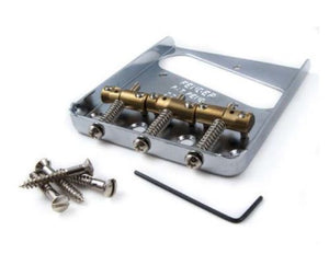Genuine Fender American Vintage Hot Rod Telecaster 3-Saddle Tele Bridge - Chrome