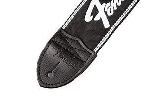 Genuine Fender 2" Wide Black Nylon Adjustable Guitar Strap - Running Logo