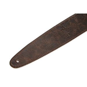 Genuine Fender Artisan Crafted Leather Adjustable Guitar Strap, 2.5" Wide, Brown