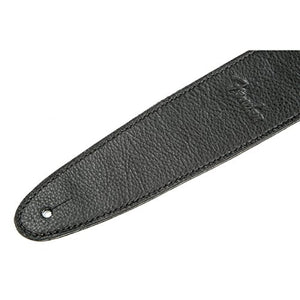 Genuine Fender Artisan Crafted Leather Adjustable Guitar Strap, 2.5" Wide, Black