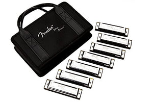 Fender Blues Deluxe Harmonicas, Set of 7, Keys of C, G, A, D, F, E, Bb