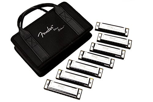 Fender Blues Deluxe Harmonicas, Set of 7, Keys of C, G, A, D, F, E, Bb