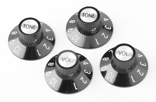 Genuine Fender 72 Telecaster/Tele Custom Volume & Tone Knobs - Set of 4 - Black