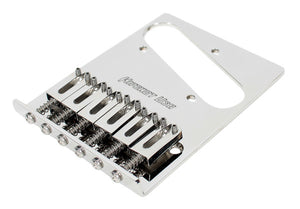 Hipshot 4-Hole 6-Saddle Telecaster Tele Guitar Bridge - STAINLESS STEEL CHROME