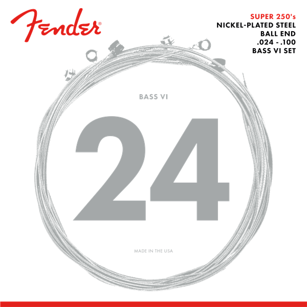 Fender Super 250B6 Nickel-Plated Steel BASS VI Guitar Strings - 24-100