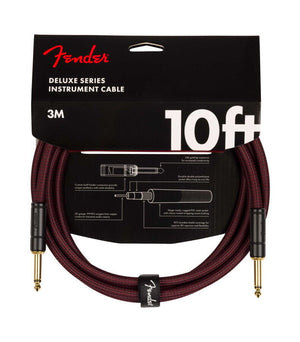 Fender Deluxe TWEED Electric Guitar/Instrument Cable, 10' ft, OXBLOOD RED