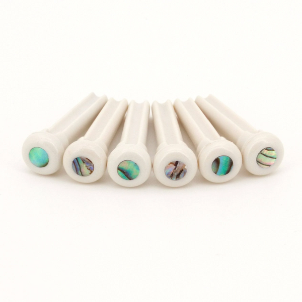 Graph Tech TUSQ Presentation Paua Shell Dot Inlay White Acoustic Bridge Pins