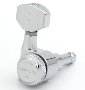Graph Tech Ratio 6-In-Line Locking Staggered Tuners Set - CHROME, PRL-9721-C0