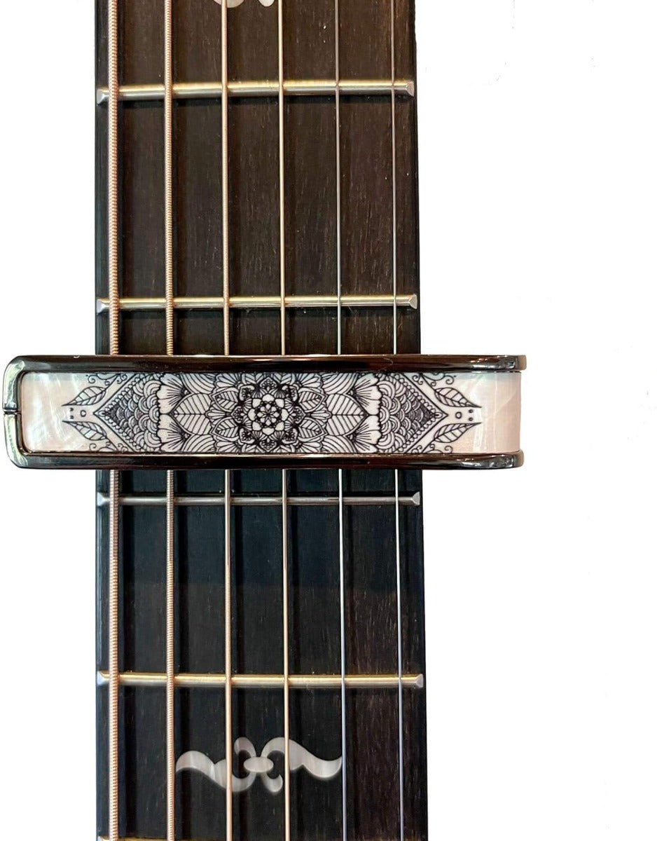 Thalia Deluxe Series Guitar Capo - Pearl Mandala, Black Chrome