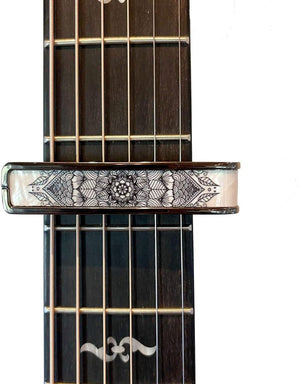 Thalia Deluxe Series Guitar Capo - Pearl Mandala, Black Chrome