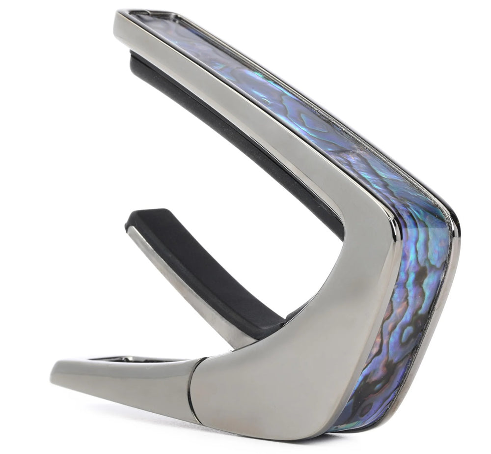 Thalia Shell Collection Guitar Capo - Blue Abalone Inlay, Black Chrome