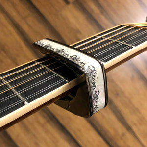 Thalia Deluxe Series Guitar Capo - White Pearl Waves, Black Chrome
