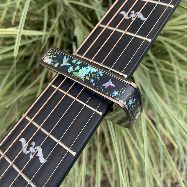 Thalia Deluxe Series Guitar Capo - Hummingbird, Black Chrome
