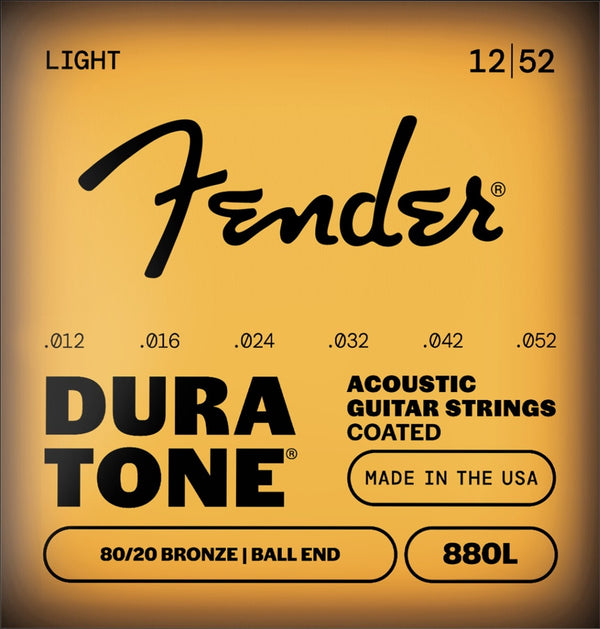 Fender 880L Dura-Tone Coated Acoustic Guitar Strings - LIGHT 12-52