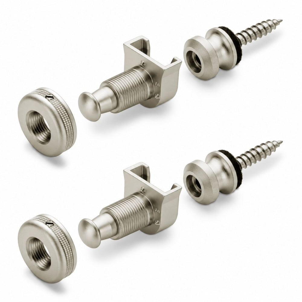 Genuine Schaller SATIN PEARL S-Lock Guitar Strap Locks Pair/Set, Made in Germany
