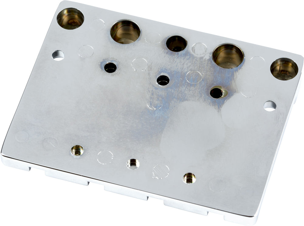 Genuine Fender CHROME HIMASS Block Logo High-Mass Bass Bridge IV w/Brass Saddles