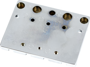 Genuine Fender CHROME HIMASS Block Logo High-Mass Bass Bridge IV w/Brass Saddles