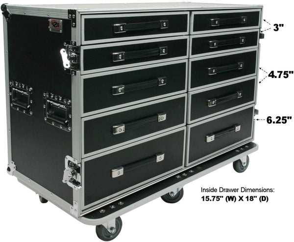 OSP PRO-WORK-SXS ATA Side by Side 10-Drawer Utility/Road/Tour Case
