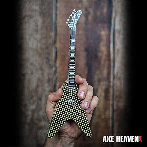 AXE HEAVEN Licensed Rick Nielsen Checkered Flying V MINIATURE Guitar Display
