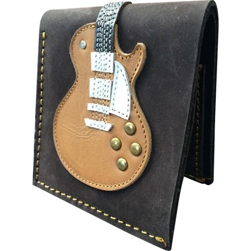 AXE HEAVEN Genuine Leather Honey Burst Electric Guitar Player Wallet Gift GW-007