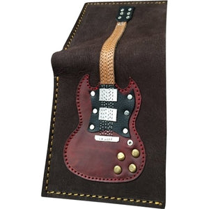AXE HEAVEN Genuine Leather Double Cutaway Electric Guitar Player Wallet Gift