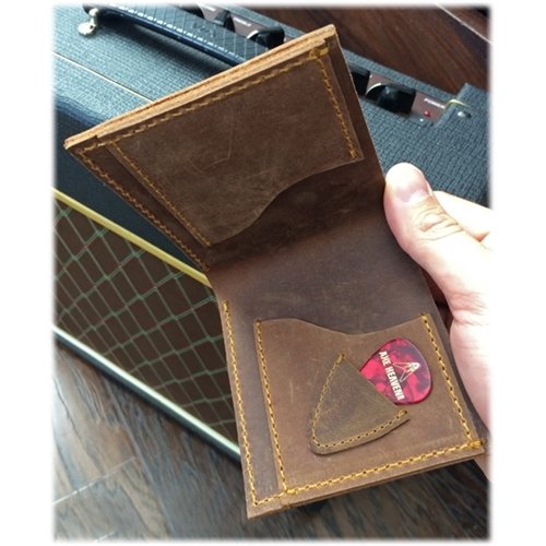 AXE HEAVEN Genuine Leather Double Cutaway Electric Guitar Player Wallet Gift