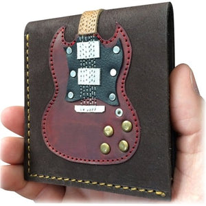 AXE HEAVEN Genuine Leather Double Cutaway Electric Guitar Player Wallet Gift