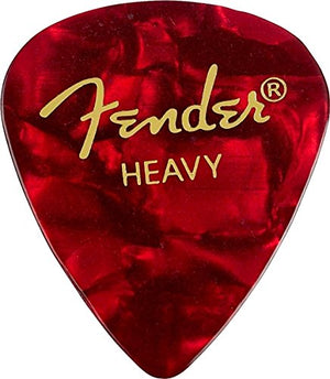 Fender 351 Premium Celluloid Guitar Picks - HEAVY, RED MOTO - 12-Pack (1 Dozen)