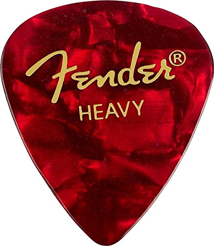 Fender 351 Premium Celluloid Guitar Picks - HEAVY, RED MOTO - 12-Pack (1 Dozen)