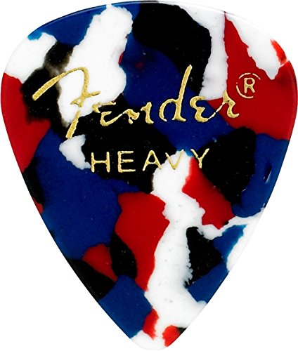 Fender 351 Classic Celluloid Guitar Picks - CONFETTI, HEAVY - 12-Pack (1 Dozen)