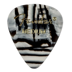 Fender 351 Premium Celluloid Guitar Picks - MEDIUM, ZEBRA - 12-Pack (1 Dozen)