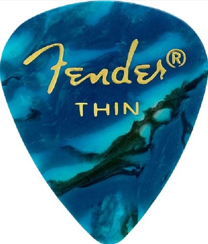 Fender 351 Premium Celluloid Guitar Picks - THIN OCEAN TURQ - 12-Pack (1 Dozen)
