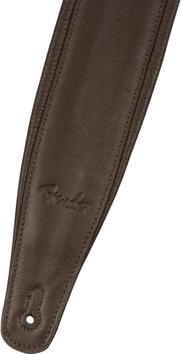 Fender Premium Luxurious Full-Grain Leather Guitar Strap, 3.5" Wide, Brown