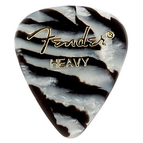 Fender 351 Premium Celluloid Guitar Picks - HEAVY, ZEBRA - 12-Pack (1 Dozen)