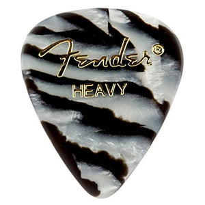 Fender 351 Premium Celluloid Guitar Picks - HEAVY, ZEBRA - 12-Pack (1 Dozen)