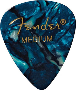 Fender 351 Premium Celluloid Guitar Picks - MEDIUM, OCEAN TURQ 12-Pack (1 Dozen)
