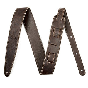 Genuine Fender Artisan Crafted Leather Adjustable Guitar Strap, 2" Wide, Brown
