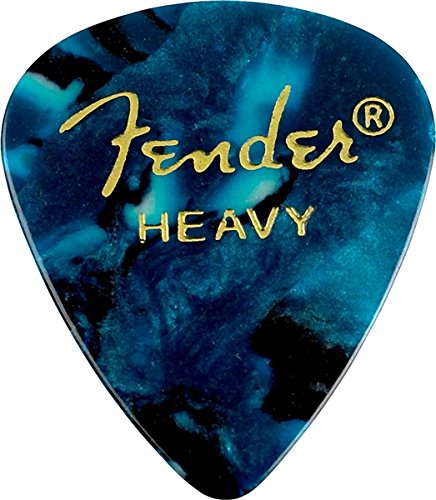 Fender 351 Premium Celluloid Guitar Picks - HEAVY, OCEAN TURQ 12-Pack (1 Dozen)