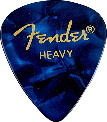 Fender 351 Premium Celluloid Guitar Picks - HEAVY, BLUE MOTO - 12-Pack (1 Dozen)