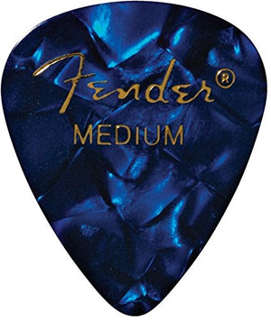 Fender 351 Premium Celluloid Guitar Picks - MEDIUM, BLUE MOTO 12-Pack (1 Dozen)