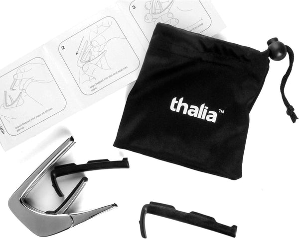 Thalia Deluxe Series Guitar Capo - White Pearl Waves, Chrome