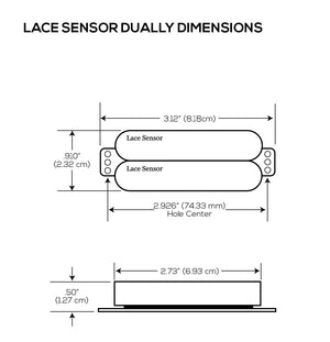 Lace Sensor Hot Gold Dually 12k Neck Humbucker Pickup, White, 22051-01