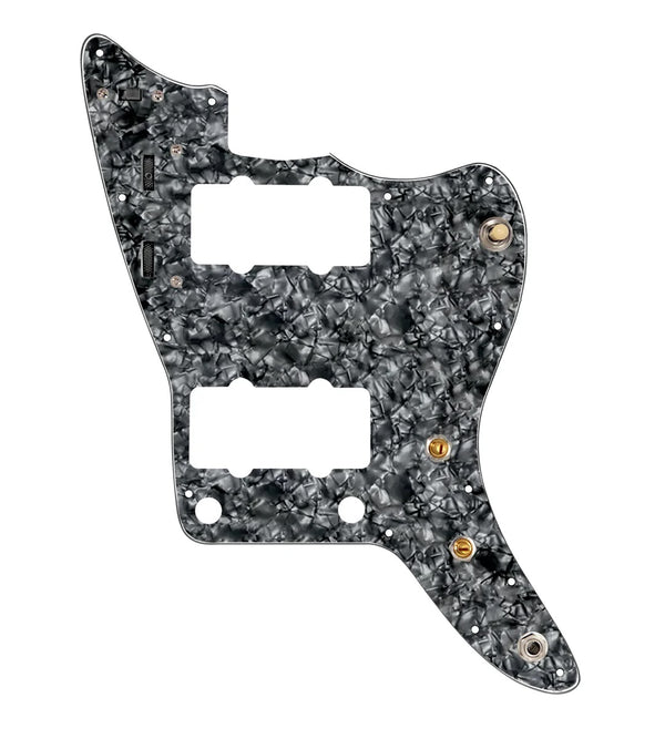 920D Custom Pre-Wired Pickguard for Jazzmaster, Black Pearl, JMH-V Wiring Harness