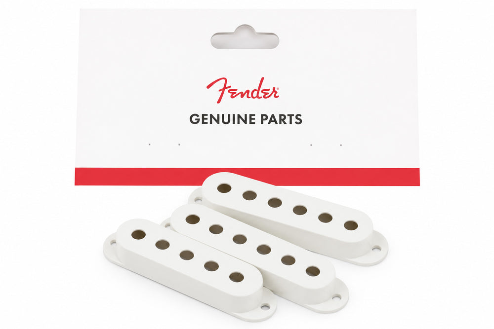 Genuine Fender WHITE Strat/Stratocaster Pickup Covers - Set of 3