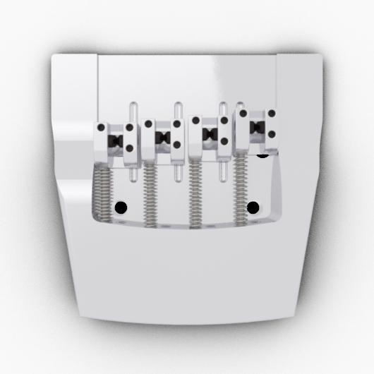 Hipshot Rickenbacker 4-String ALUMINUM Replacement Bridge, Chrome