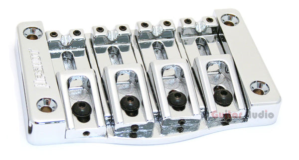 Hipshot 5T400C 4-String TransTone Flat Mount .750" Spacing Bass Bridge - CHROME